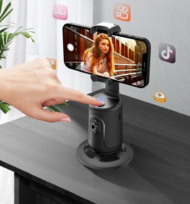 360° Auto Face Tracking Gimbal – AI Smart Phone Holder for Vlogging & Live Streaming