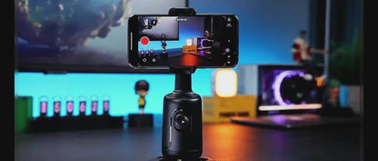 360° Auto Face Tracking Gimbal – AI Smart Phone Holder for Vlogging & Live Streaming